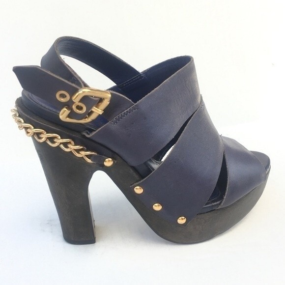 Carvela Kurt Geiger ChainStud Detailed Leather Platform Sandals 37 - Picture 14 of 14